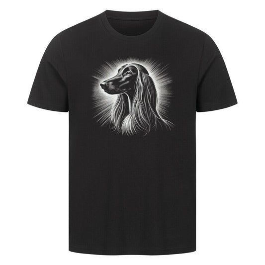 Premium T-Shirt "Afghanischer Windhund Shine" Schwarz – hunde-shirt.de