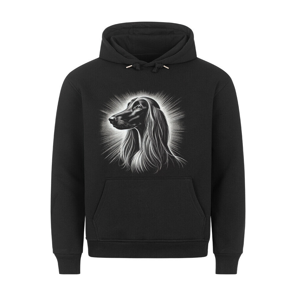 Premium Hoodie "Afghanischer Windhund Shine" Schwarz – hunde-shirt.de