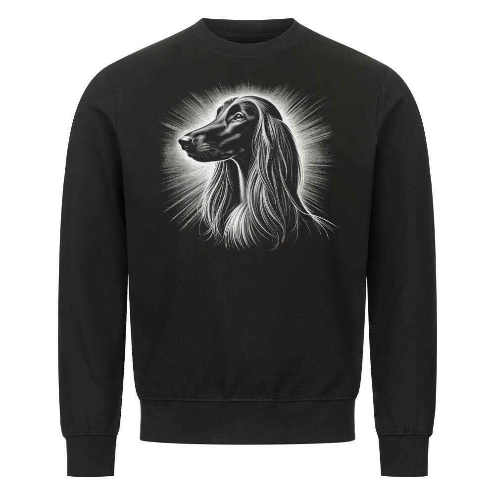 Premium Sweatshirt "Afghanischer Windhund Shine" Schwarz – hunde-shirt.de