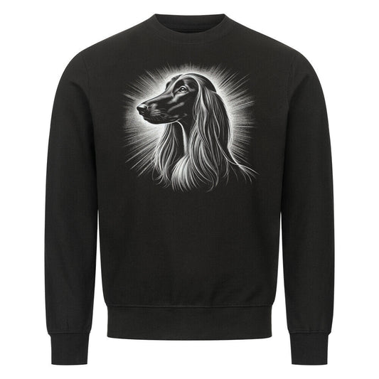 Premium Sweatshirt "Afghanischer Windhund Shine" Schwarz – hunde-shirt.de