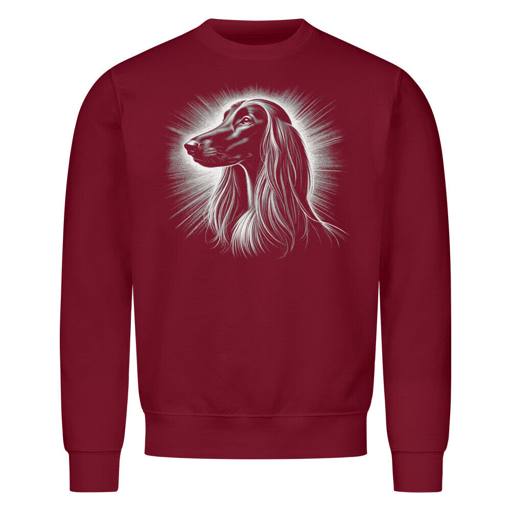 Premium Sweatshirt "Afghanischer Windhund Shine" Burgunder – hunde-shirt.de