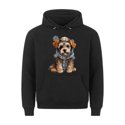 Premium Hoodie "Zwergschnauzer Winterbub" Schwarz – hunde-shirt.de