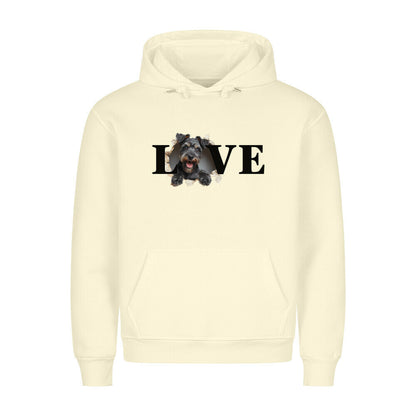 Premium Hoodie "Zwergschnauzer LOVE" Beige – hunde-shirt.de