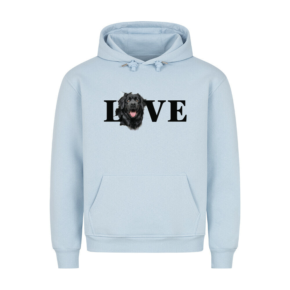 Premium Hoodie "Neufundländer LOVE" Babyblau – hunde-shirt.de