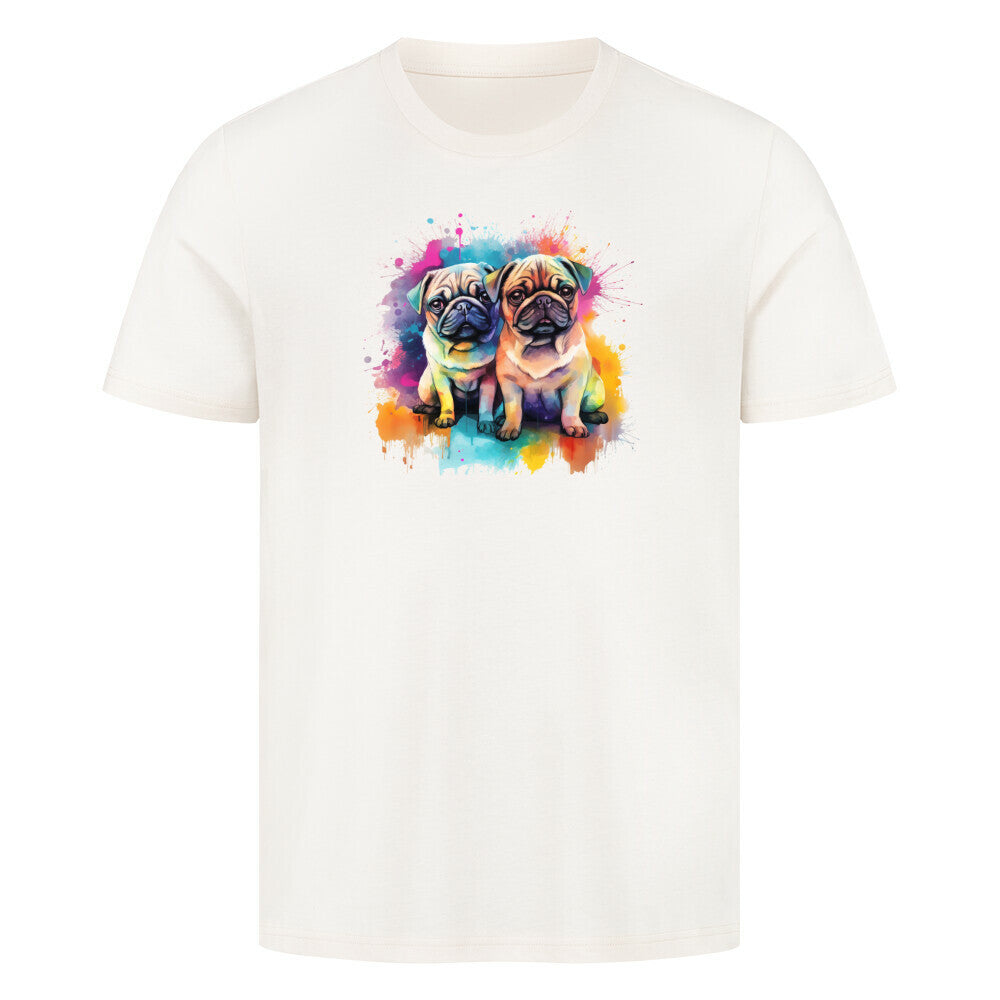Premium T-Shirt "Mops - Duo" Natural Raw – hunde-shirt.de