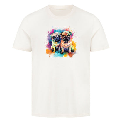Premium T-Shirt "Mops - Duo" Natural Raw – hunde-shirt.de