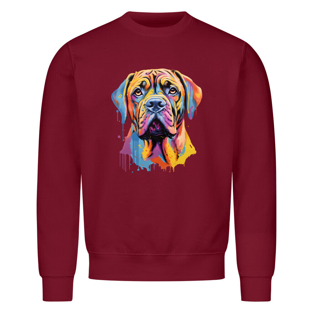 Premium Sweatshirt "English Mastiff - Paint" Burgunder – hunde-shirt.de