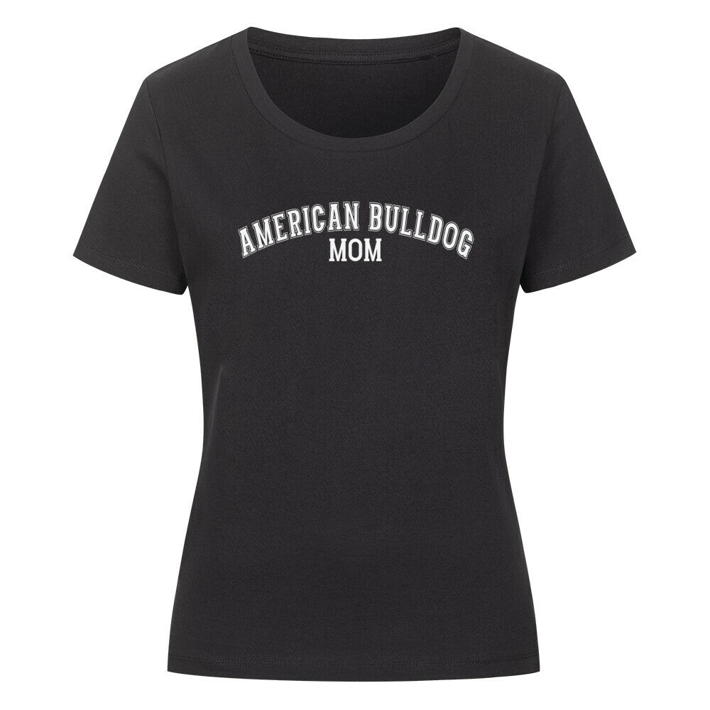 Premium Organic Damen-Shirt American Bulldog - MOM" Schwarz – hunde-shirt.de