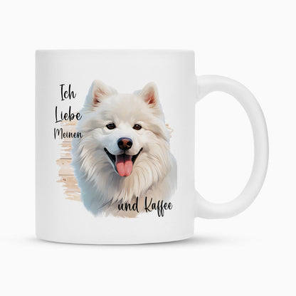 Tasse "Samoyed - Ich liebe..." Weiß – hunde-shirt.de