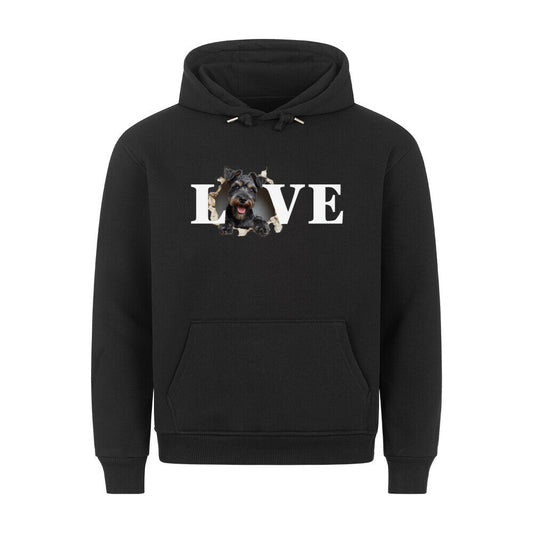 Premium Hoodie "Schnauzer - LOVE" Schwarz – hunde-shirt.de