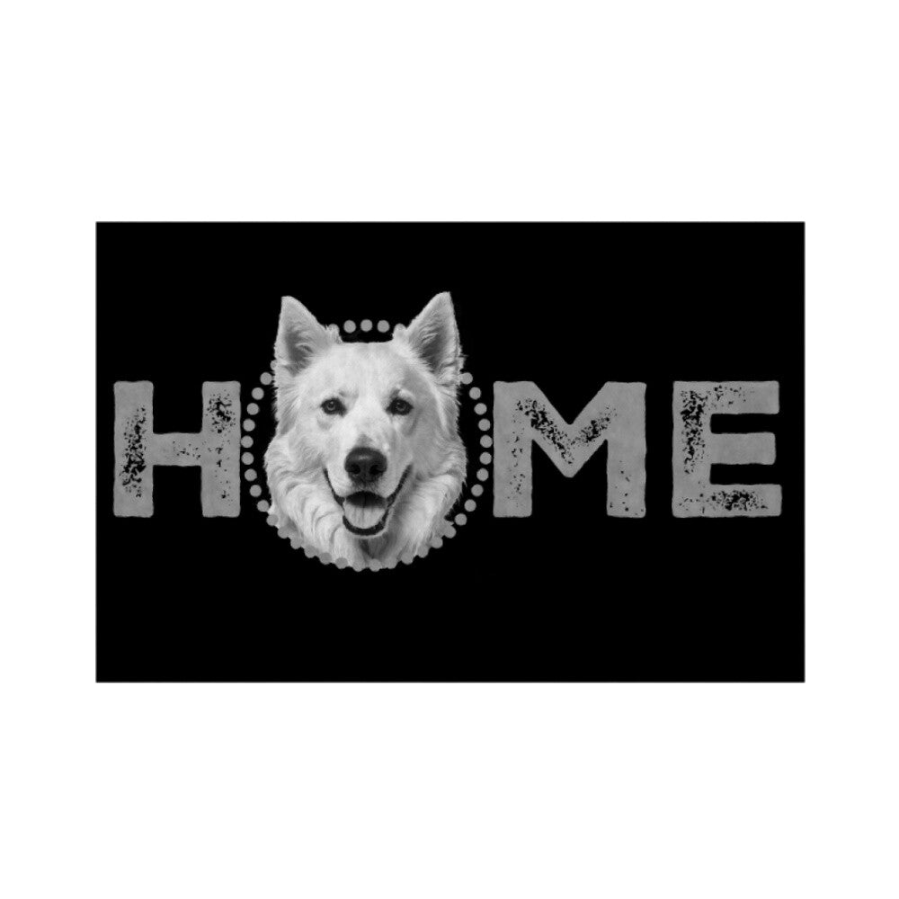 Fußmatte "Weißer Schäferhund - HOME-Edition" Weiß – hunde-shirt.de