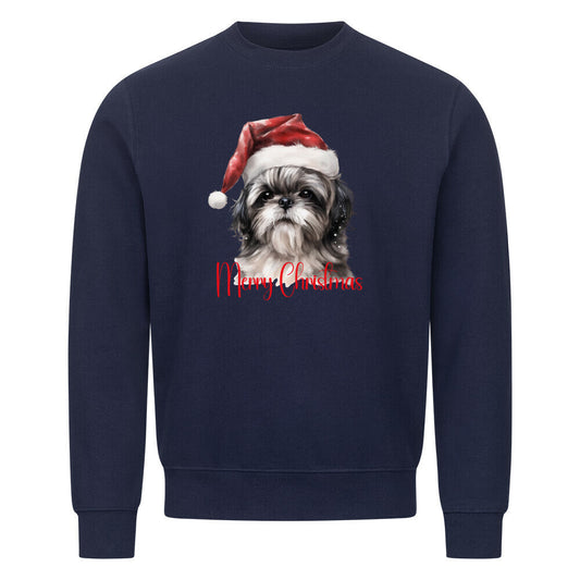 Premium Sweatshirt "Shih Tzu - Merry Christmas" Navy Blue – hunde-shirt.de