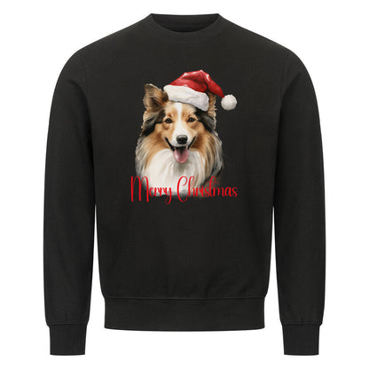 Premium Sweatshirt "Sheltie - Merry Christmas" Schwarz – hunde-shirt.de