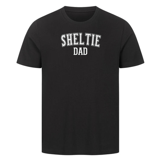 Premium T-Shirt "Sheltie - DAD" Schwarz – hunde-shirt.de