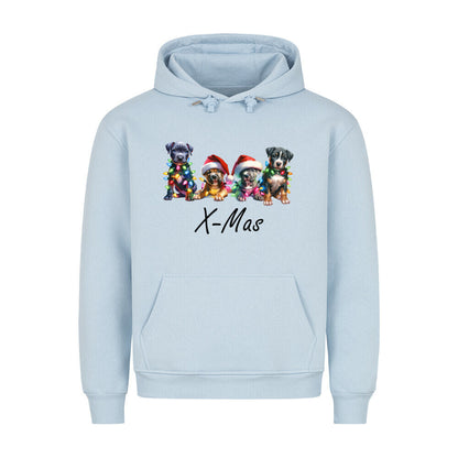 Premium Hoodie "Pit Bull - X-Mas black" Babyblau – hunde-shirt.de