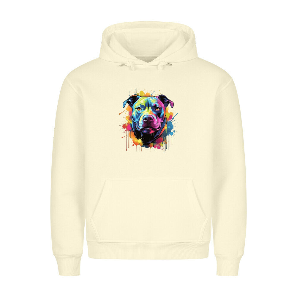 Premium Hoodie "Pit Bull - Splash" Beige – hunde-shirt.de