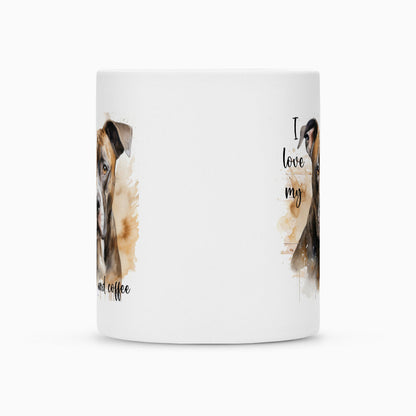 Tasse "AmStaff ( dunkelbraun ) - I love..." – hunde-shirt.de
