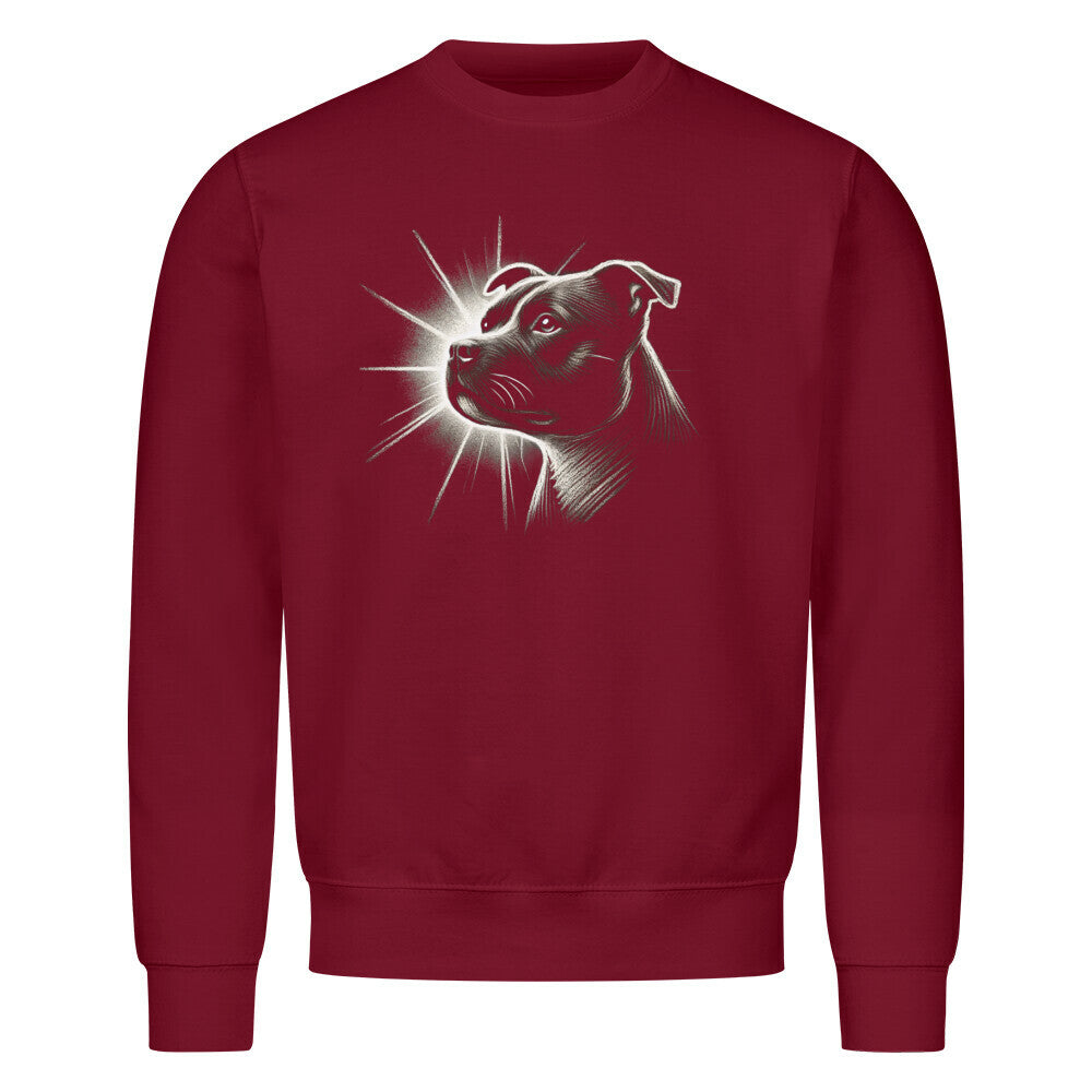Premium Sweatshirt "Staffordshire - Bright 2" Burgunder – hunde-shirt.de