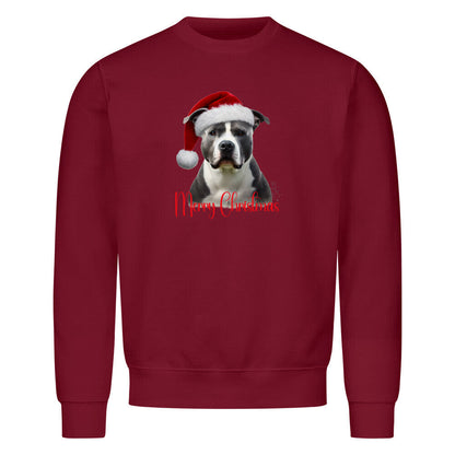 Premium Sweatshirt "AmStaff - Merry Christmas" Burgunder – hunde-shirt.de