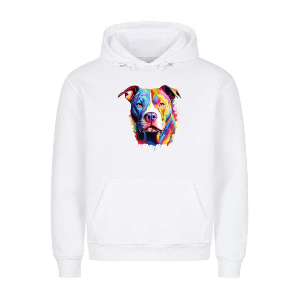 Premium Hoodie "AmStaff - Paint" Weiß – hunde-shirt.de