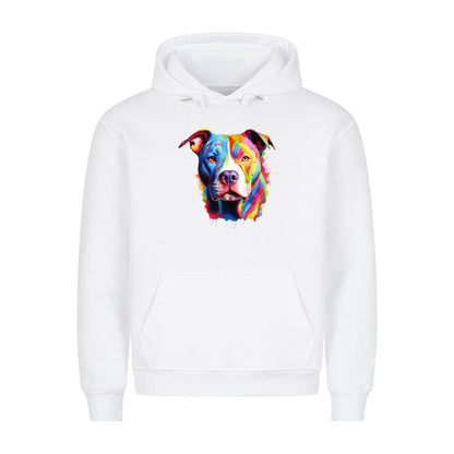 Premium Hoodie "AmStaff - Paint" Weiß – hunde-shirt.de