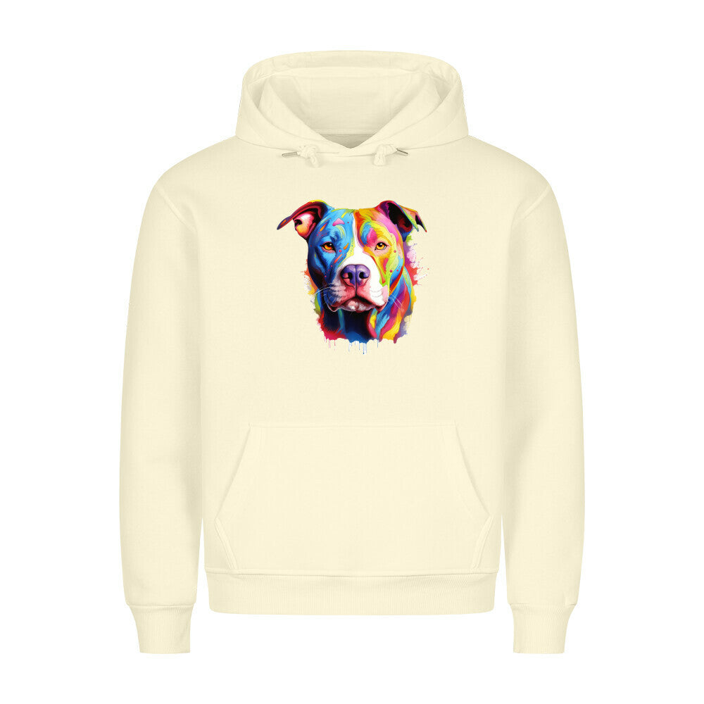 Premium Hoodie "AmStaff - Paint" Beige – hunde-shirt.de