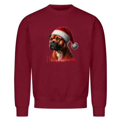 Premium Sweatshirt "AmStaff braun - Merry Christmas" Burgunder – hunde-shirt.de