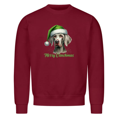 Premium Sweatshirt "Weimaraner - Merry Grinchmas" Burgunder – hunde-shirt.de
