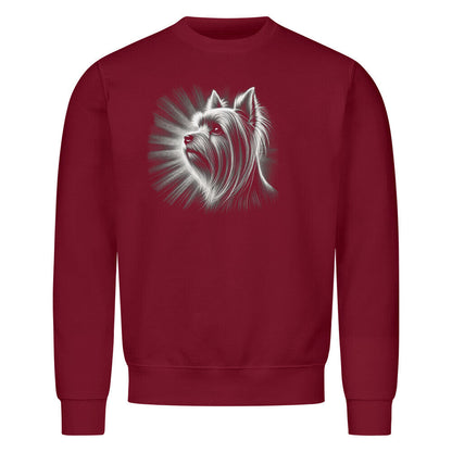 Premium Sweatshirt "Yorkshire Terrier - Shine" Burgunder – hunde-shirt.de