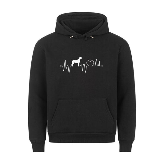Premium Hoodie "Irischer Wolfshund - Heartbeat" Schwarz – hunde-shirt.de