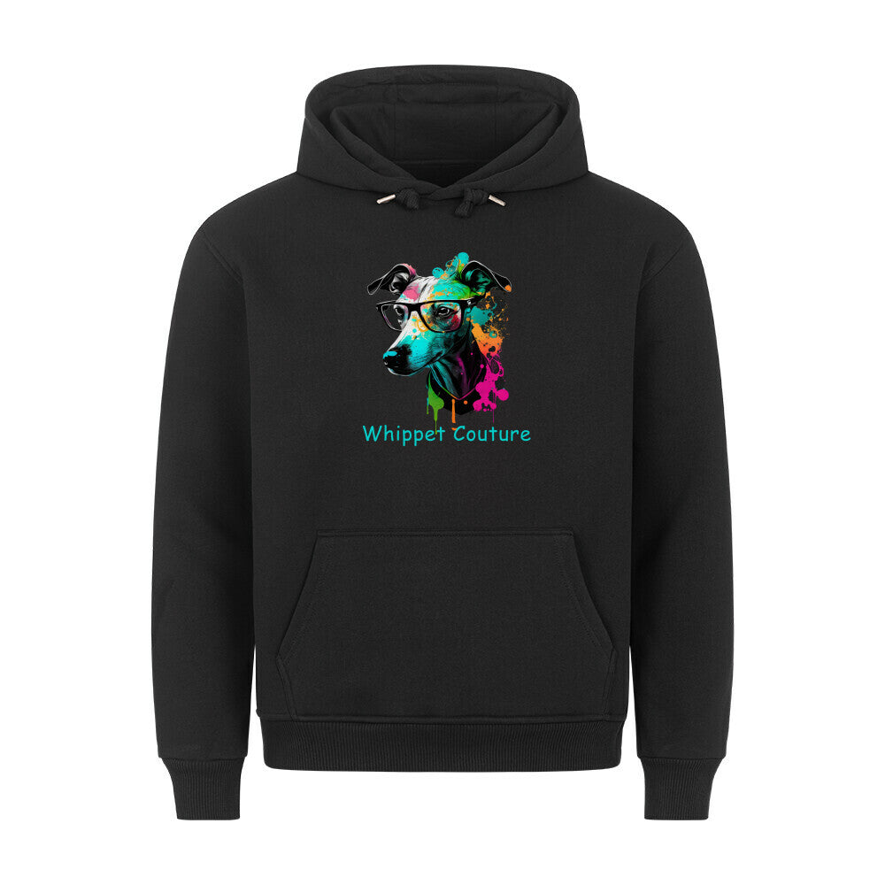 Premium Hoodie "Whippet Couture" Schwarz – hunde-shirt.de