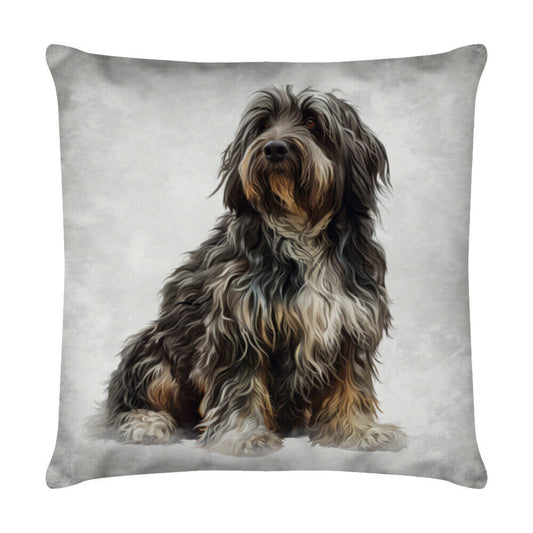 Kissen "Tibet Terrier - Warten" Weiß – hunde-shirt.de