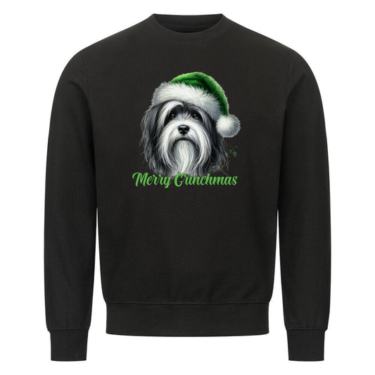 Premium Sweatshirt "Tibet Terrier - Merry Grinchmas" Schwarz – hunde-shirt.de