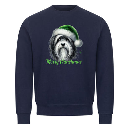 Premium Sweatshirt "Tibet Terrier - Merry Grinchmas" Navy Blue – hunde-shirt.de