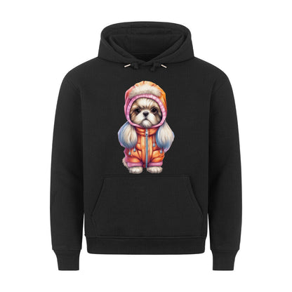 Premium Hoodie "Tibet Spaniel - Winter" Schwarz – hunde-shirt.de
