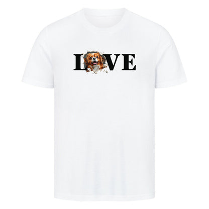 Premium T-Shirt "Tibet Spaniel - LOVE" Weiß – hunde-shirt.de