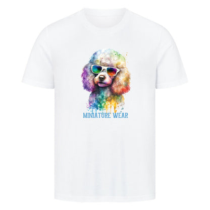 Premium T-Shirt "Zwergpudel - Miniature Wear" Weiß – hunde-shirt.de