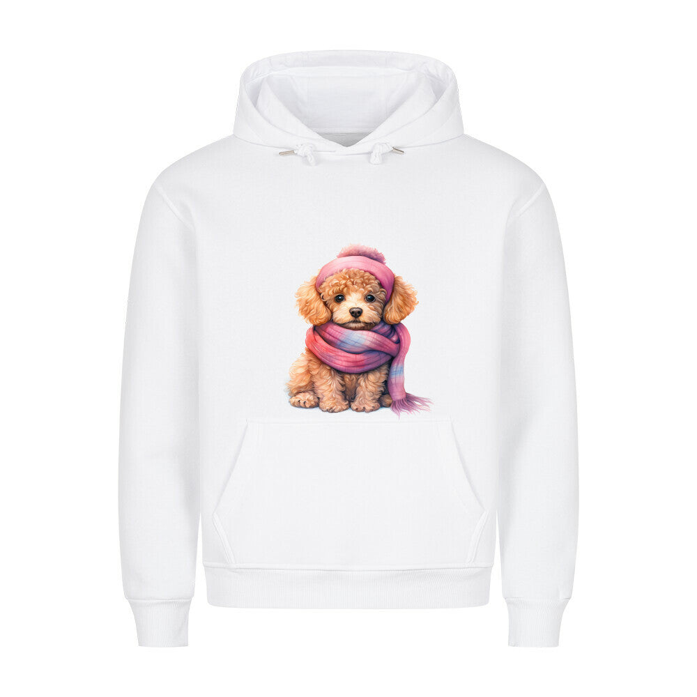 Premium Hoodie "Zwergpudel - Wintermädchen" Weiß – hunde-shirt.de
