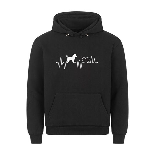 Premium Hoodie "Zwergpudel - Heartbeat" Schwarz – hunde-shirt.de