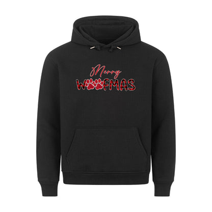 Premium Hoodie "Merry Woofmas" Schwarz – hunde-shirt.de
