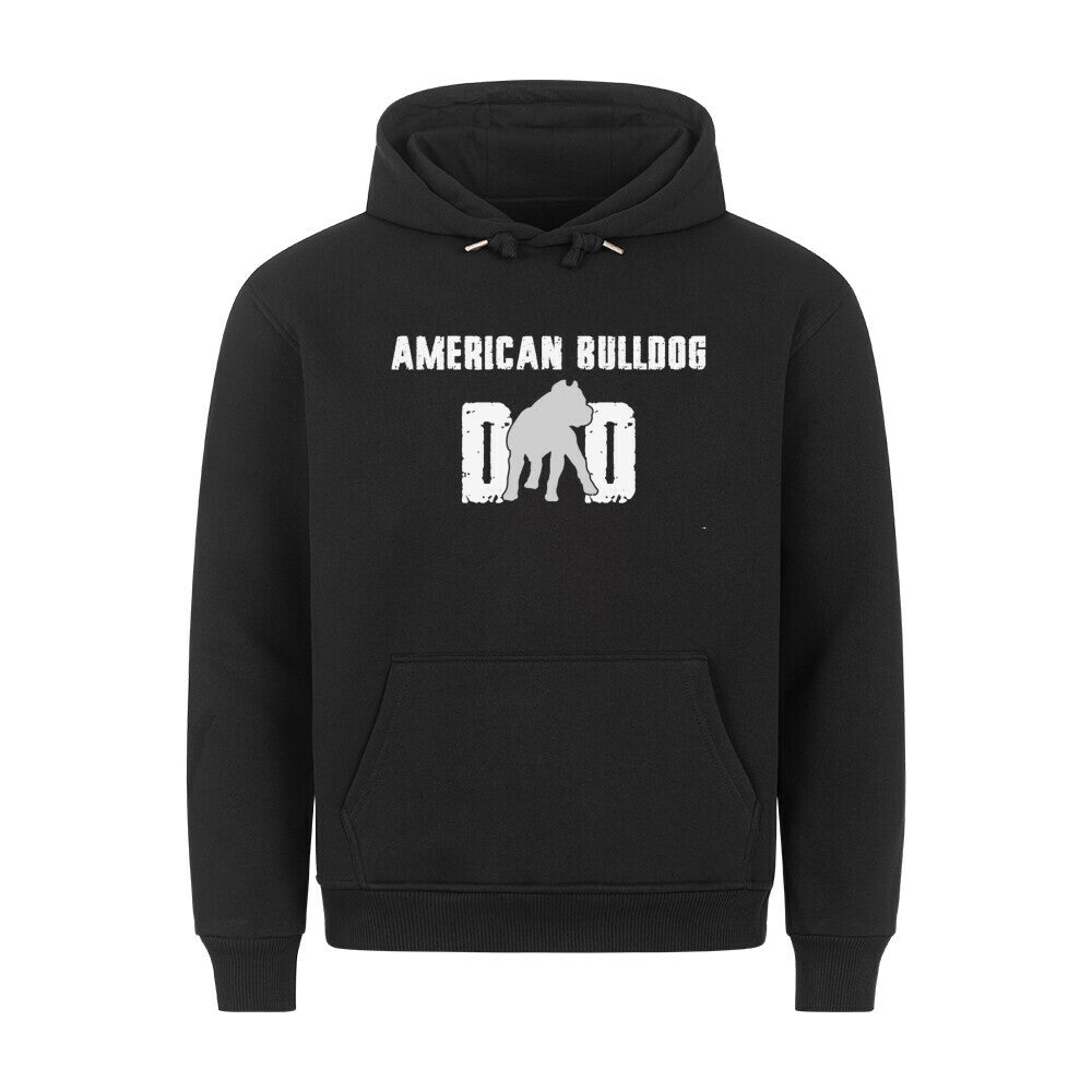 Premium Hoodie "American Bulldog - Dad" Schwarz – hunde-shirt.de