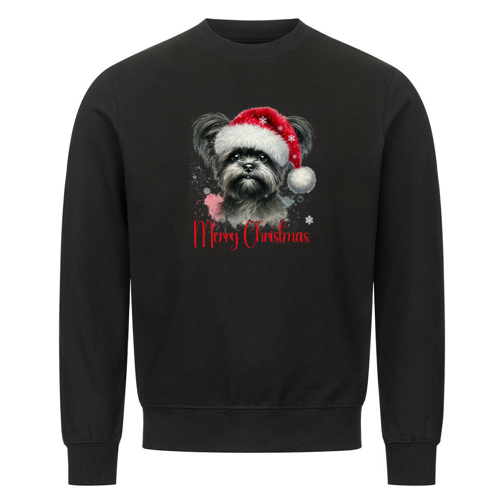 Premium Sweatshirt "Affenpinscher - Merry Christmas" Schwarz – hunde-shirt.de