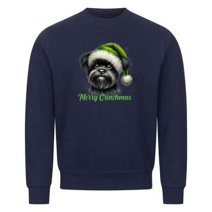 Premium Sweatshirt "Affenpinscher - Merry Grinchmas" Navy Blue – hunde-shirt.de
