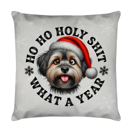 Kissen "Löwchen - HO HO..." Weiß – hunde-shirt.de
