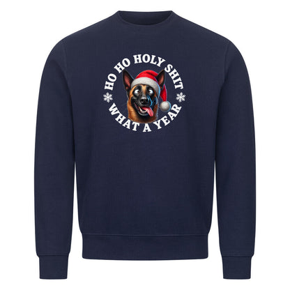 Premium Sweatshirt "Malinois - HO HO..." Navy Blue – hunde-shirt.de