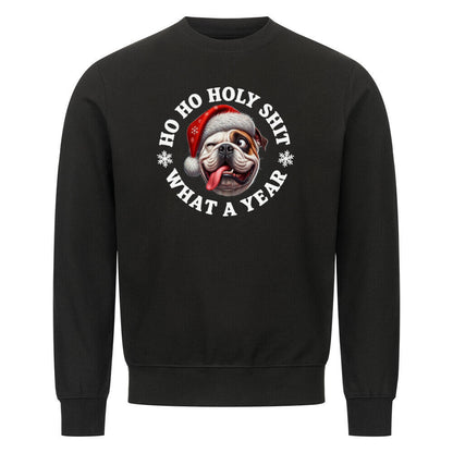 Premium Sweatshirt "American Bulldog - HO HO..." Schwarz – hunde-shirt.de