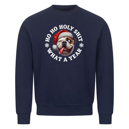 Premium Sweatshirt "American Bulldog - HO HO..." Navy Blue – hunde-shirt.de