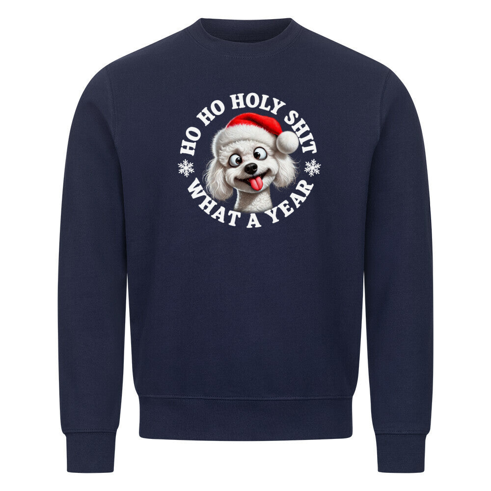 Premium Sweatshirt "Bichon Frisé - HO HO..." Navy Blue – hunde-shirt.de