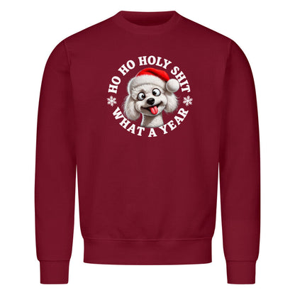 Premium Sweatshirt "Bichon Frisé - HO HO..." Burgunder – hunde-shirt.de