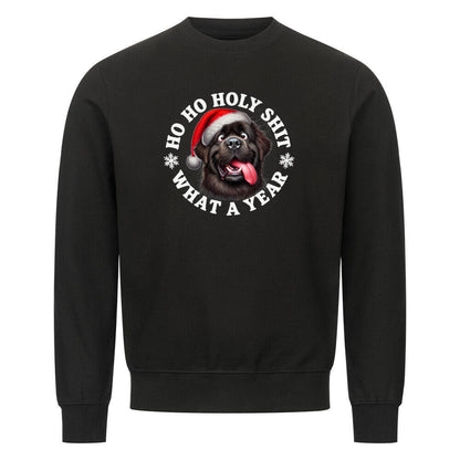 Premium Sweatshirt "Neufundländer - HO HO..." Schwarz – hunde-shirt.de